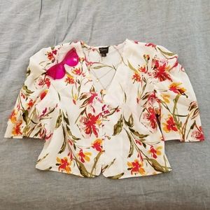 Floral Buttondown Crop Top